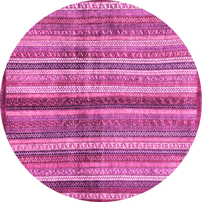 Round Abstract Pink Modern Rug, abs3449pnk