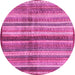 Round Abstract Pink Modern Rug, abs3449pnk