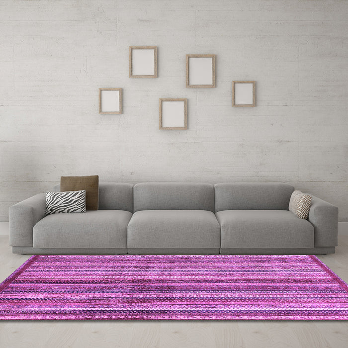 Machine Washable Abstract Purple Modern Area Rugs in a Living Room, wshabs3449pur