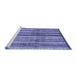 Sideview of Machine Washable Abstract Blue Modern Rug, wshabs3449blu