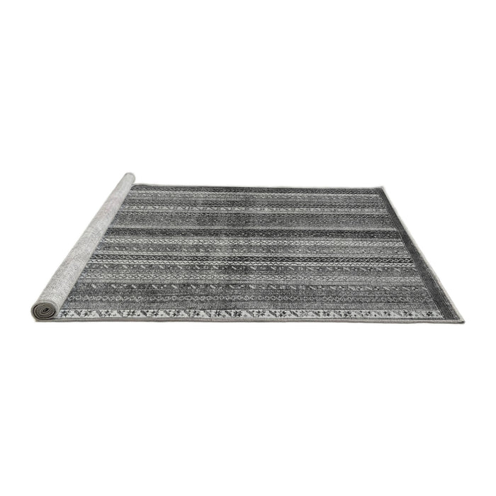 Sideview of Machine Washable Abstract Gray Modern Rug, wshabs3449gry