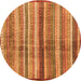 Round Abstract Orange Modern Rug, abs3449org