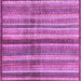 Square Machine Washable Abstract Purple Modern Area Rugs, wshabs3449pur