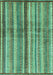 Machine Washable Abstract Turquoise Modern Area Rugs, wshabs3449turq