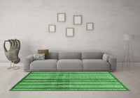 Machine Washable Abstract Emerald Green Modern Rug, wshabs3449emgrn