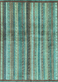 Abstract Light Blue Modern Rug, abs3449lblu