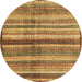 Round Machine Washable Abstract Brown Modern Rug, wshabs3449brn