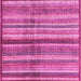 Square Machine Washable Abstract Pink Modern Rug, wshabs3449pnk