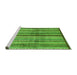 Sideview of Machine Washable Abstract Green Modern Area Rugs, wshabs3449grn