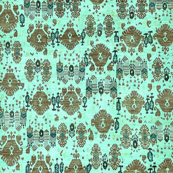 Machine Washable Abstract Turquoise Modern Area Rugs, wshabs344turq