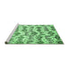 Sideview of Machine Washable Abstract Emerald Green Modern Area Rugs, wshabs344emgrn