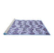 Sideview of Machine Washable Abstract Blue Modern Rug, wshabs344blu