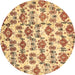 Round Machine Washable Abstract Brown Modern Rug, wshabs344brn