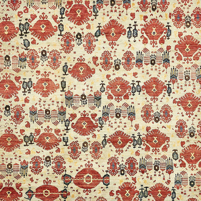 Square Abstract Khaki Gold Modern Rug, abs344