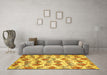 Machine Washable Abstract Yellow Modern Rug in a Living Room, wshabs344yw