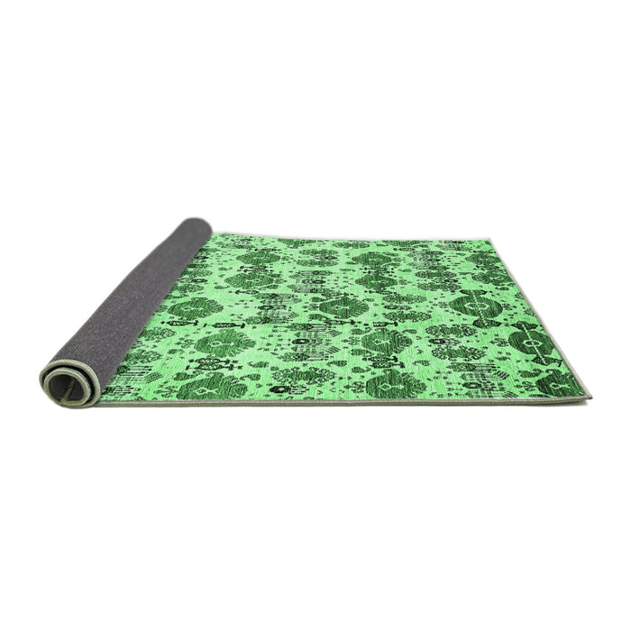 Sideview of Abstract Emerald Green Modern Rug, abs344emgrn