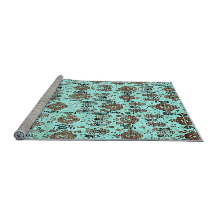 Sideview of Machine Washable Abstract Light Blue Modern Rug, wshabs344lblu