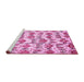 Sideview of Machine Washable Abstract Pink Modern Rug, wshabs344pnk