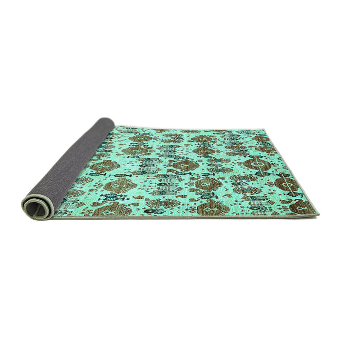 Sideview of Abstract Turquoise Modern Rug, abs344turq