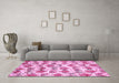 Machine Washable Abstract Pink Modern Rug in a Living Room, wshabs344pnk