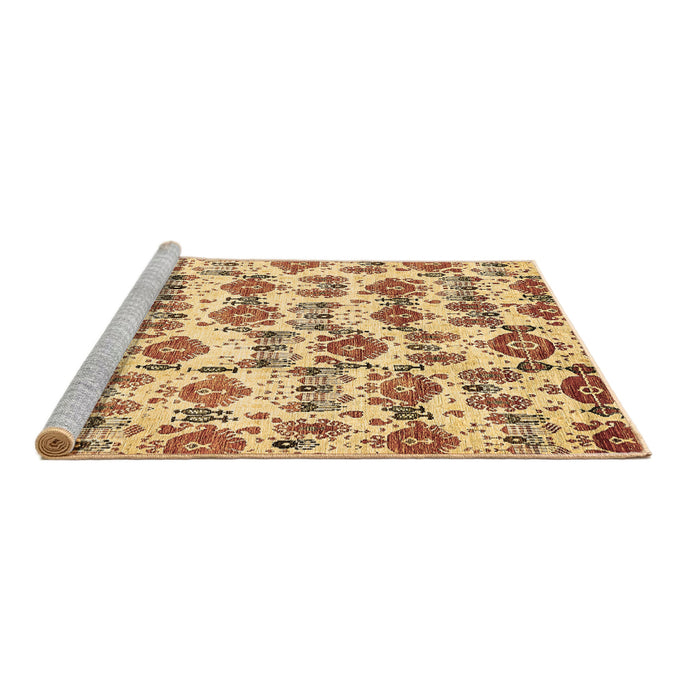 Sideview of Machine Washable Abstract Brown Modern Rug, wshabs344brn