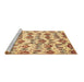 Sideview of Machine Washable Abstract Brown Modern Rug, wshabs344brn