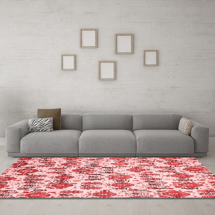 Modern Red Washable Rugs