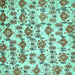 Square Machine Washable Abstract Turquoise Modern Area Rugs, wshabs344turq