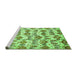 Sideview of Machine Washable Abstract Green Modern Area Rugs, wshabs344grn