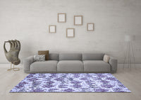 Machine Washable Abstract Blue Modern Rug, wshabs344blu