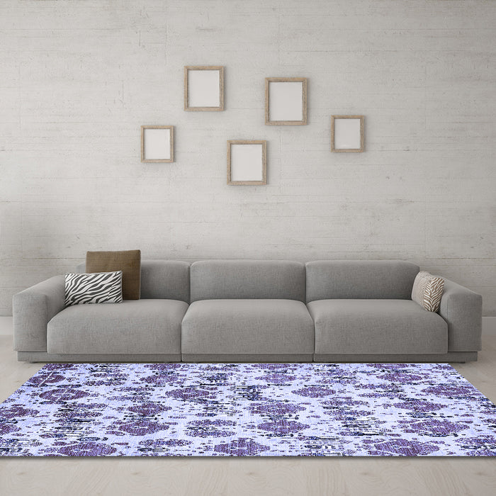 Machine Washable Abstract Blue Modern Rug in a Living Room, wshabs344blu
