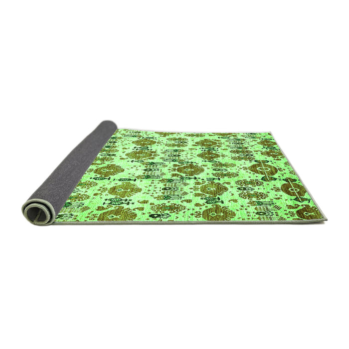 Sideview of Abstract Green Modern Rug, abs344grn