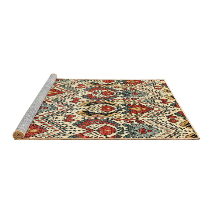 Sideview of Machine Washable Abstract Red Brown Rug, wshabs345