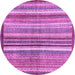 Round Machine Washable Abstract Purple Modern Area Rugs, wshabs3450pur