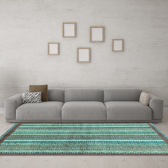 Machine Washable Abstract Light Blue Modern Rug in a Living Room, wshabs3450lblu