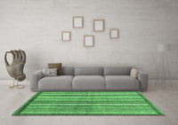 Machine Washable Abstract Emerald Green Modern Rug, wshabs3450emgrn