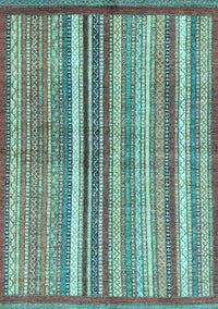 Abstract Light Blue Modern Rug, abs3450lblu