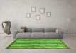 Machine Washable Abstract Green Modern Area Rugs in a Living Room,, wshabs3450grn