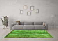 Machine Washable Abstract Green Modern Rug, wshabs3450grn