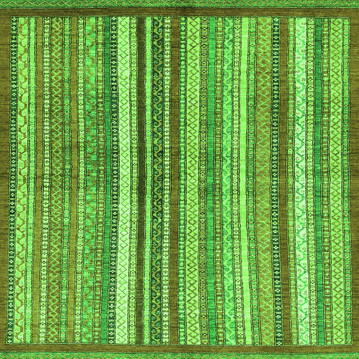 Square Machine Washable Abstract Green Modern Area Rugs, wshabs3450grn