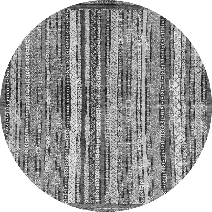 Round Abstract Gray Modern Rug, abs3450gry