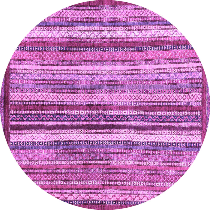 Round Abstract Purple Modern Rug, abs3450pur