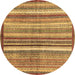 Round Machine Washable Abstract Brown Modern Rug, wshabs3450brn