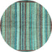 Round Machine Washable Abstract Light Blue Modern Rug, wshabs3450lblu