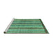 Sideview of Machine Washable Abstract Turquoise Modern Area Rugs, wshabs3450turq