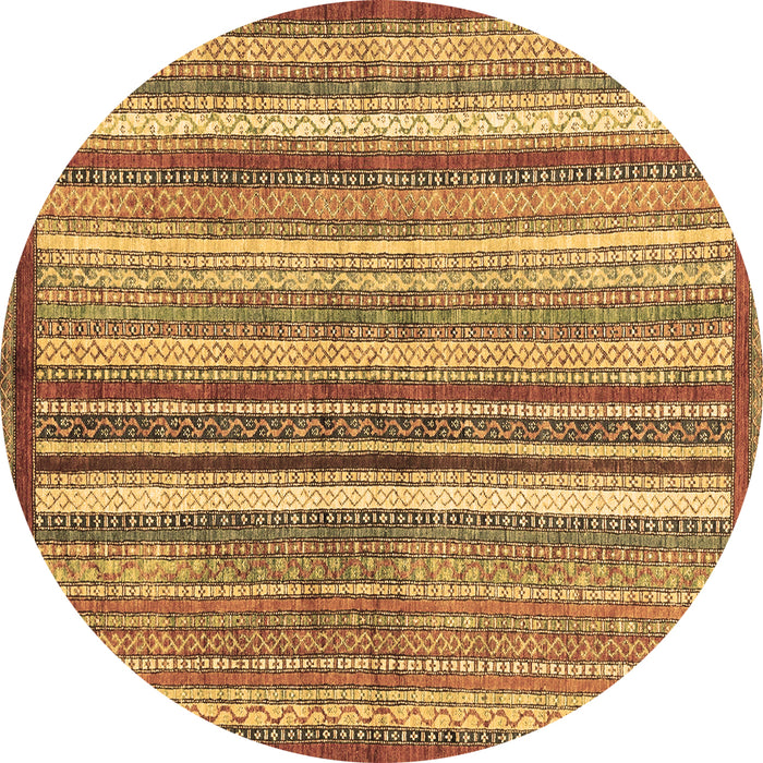 Round Abstract Brown Modern Rug, abs3450brn