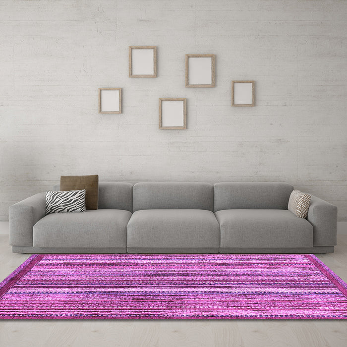 Machine Washable Abstract Purple Modern Area Rugs in a Living Room, wshabs3450pur
