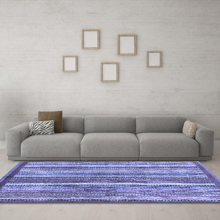 Machine Washable Abstract Blue Modern Rug in a Living Room, wshabs3450blu