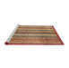 Sideview of Machine Washable Abstract Fire Brick Red Rug, wshabs3451