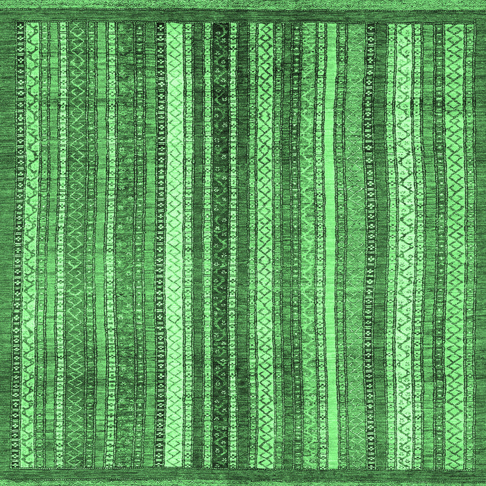 Square Machine Washable Abstract Emerald Green Modern Area Rugs, wshabs3451emgrn